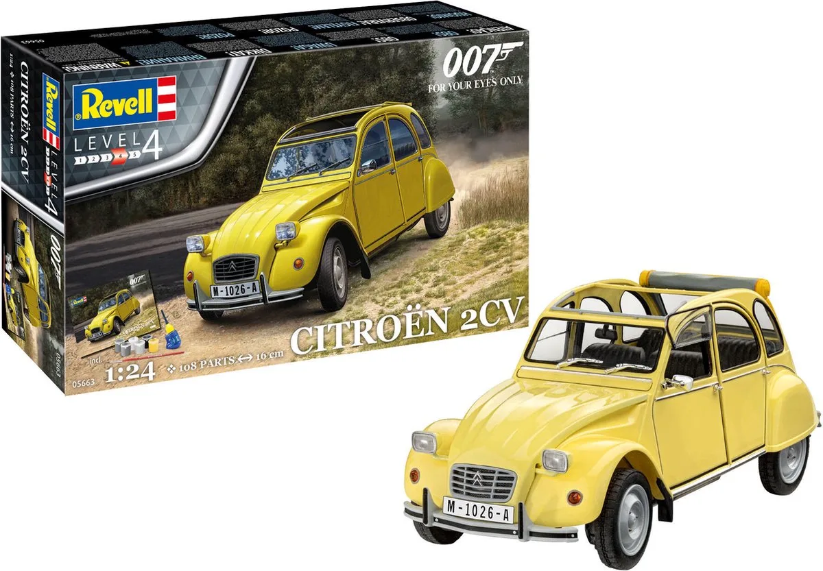 Modelbouwpakket Militaire voertuigen - 05663 James Bond 007 - Citroen 2 CV - Geschenkset Plastic - 1:24 - Modelbouw van Revell in Meerkleurig – productfoto