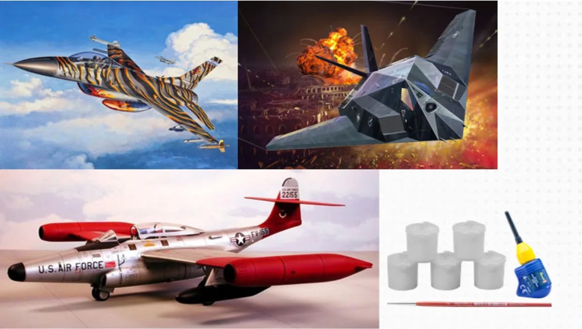 Modelbouwpakket Militaire voertuigen - 05670 US Air Force 75th Anniversary - Gift Set Plastic - 1:72 - Modelbouw van Revell in Meerkleurig – productfoto