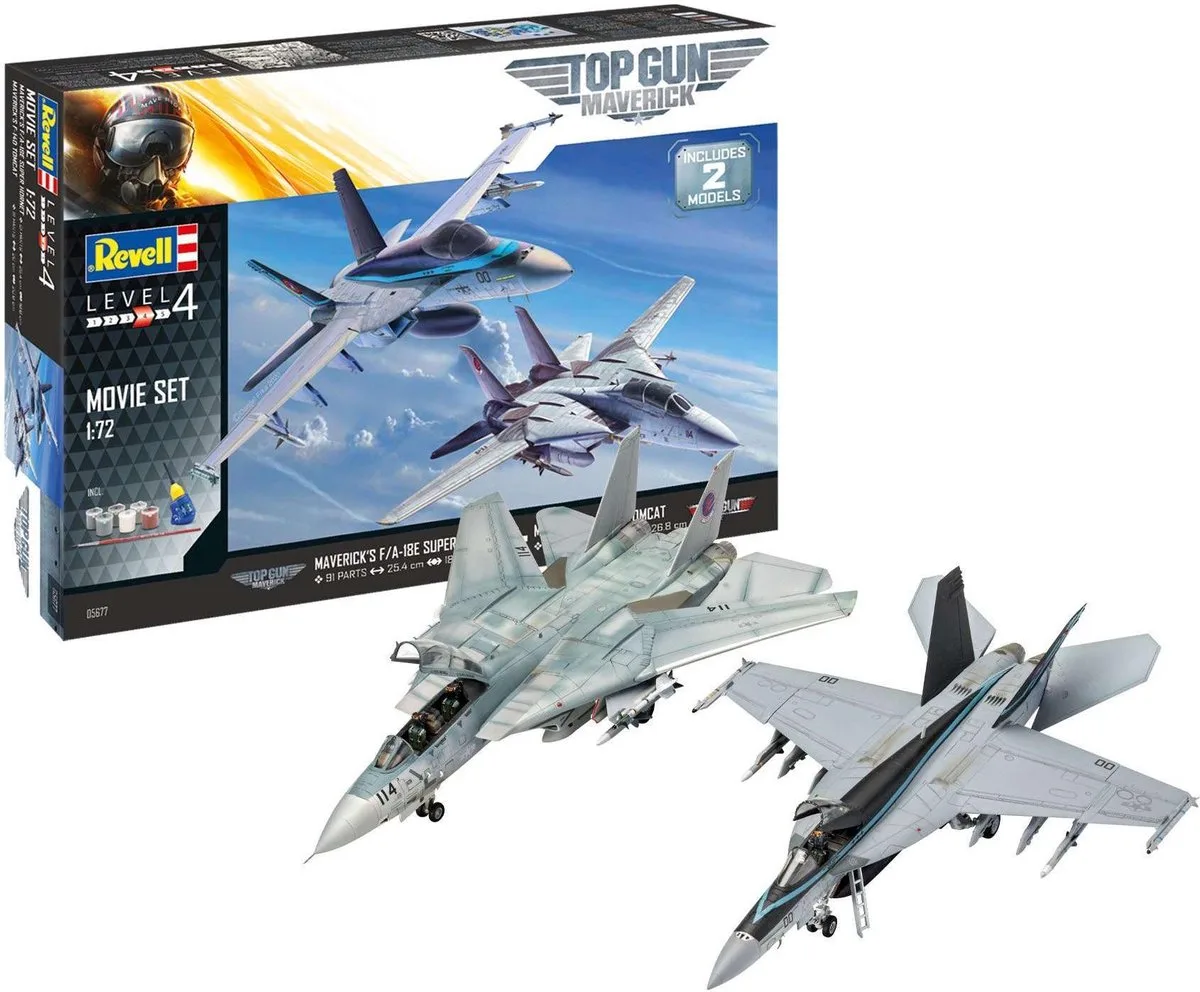 Modelbouwpakket Militaire voertuigen - 05677 Top Gun Movies - Gift Set Plastic - 1:72 - Modelbouw van Revell in Meerkleurig – productfoto
