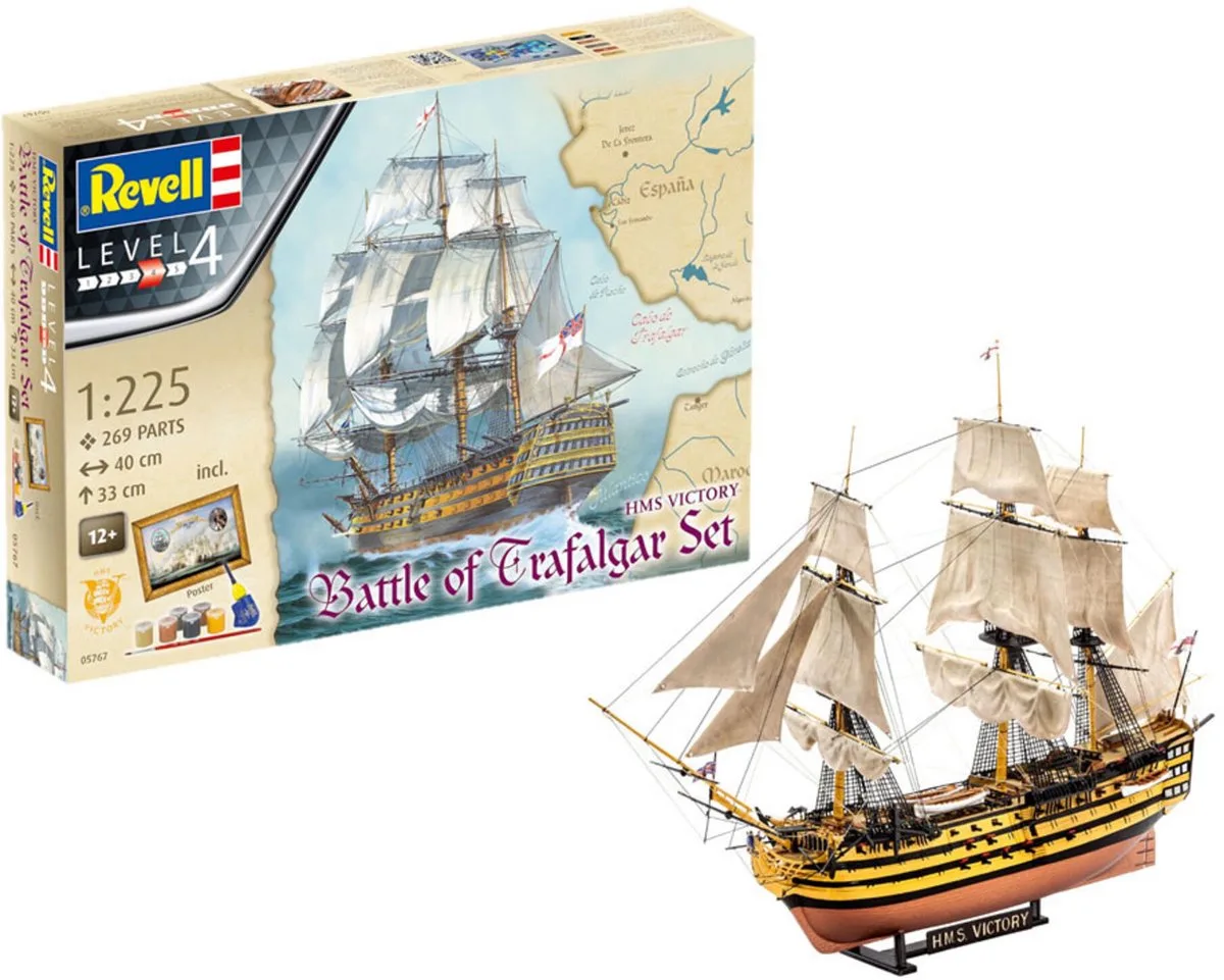 Modelbouwpakket Militaire voertuigen - 05767 Battle of Trafalgar - Gift Set Plastic - 1:225 - Modelbouw van Revell in Meerkleurig – productfoto