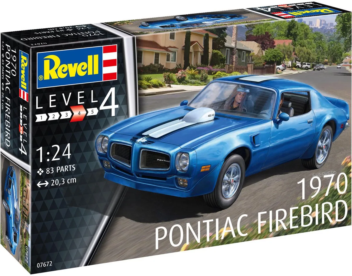 Modelbouwpakket Militaire voertuigen - 07672 1970 Pontiac Firebird Car Plastic - 1:24 - Modelbouw van Revell in Meerkleurig – productfoto