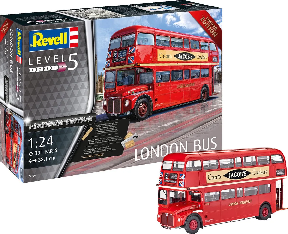 Modelbouwpakket Militaire voertuigen - 07720 London Bus - Platinum Edition Plastic - 1:24 - Modelbouw van Revell in Meerkleurig – productfoto