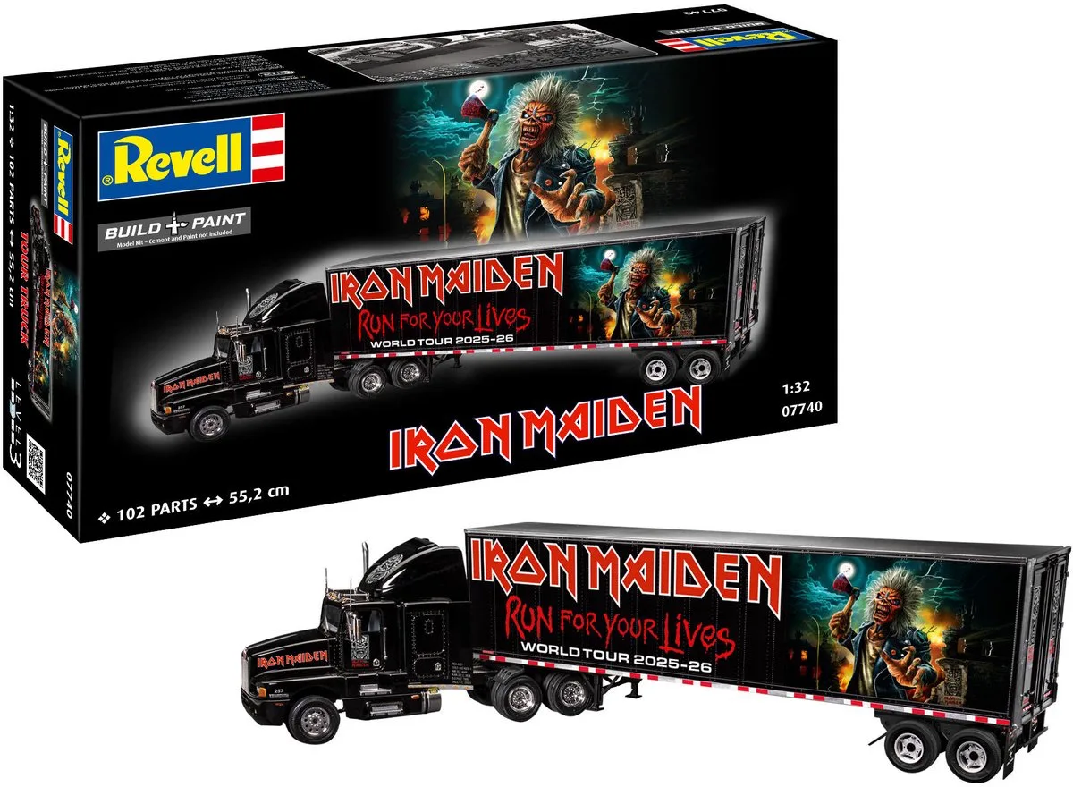 Modelbouwpakket Militaire voertuigen - 07740 Tour Truck - Iron Maiden 50e Verjaardag - World Tour 2025-26 - Vrachtwagen Plastic - 1:32 - Modelbouw van Revell in Meerkleurig – productfoto