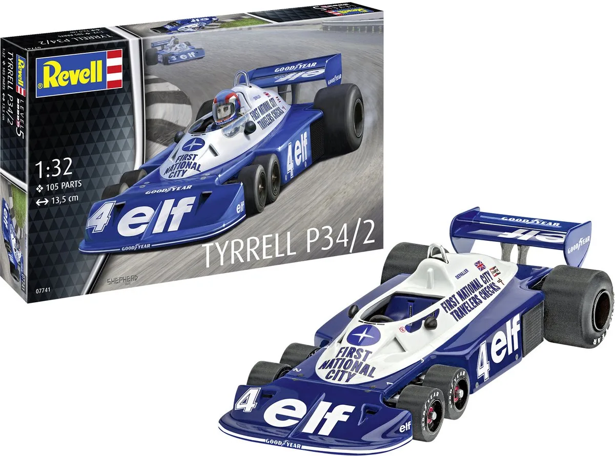 Modelbouwpakket Militaire voertuigen - 07741 Tyrrell P34/2 - 6 wieler - Formule 1 auto Plastic - 1:32 - Modelbouw van Revell in Meerkleurig – productfoto