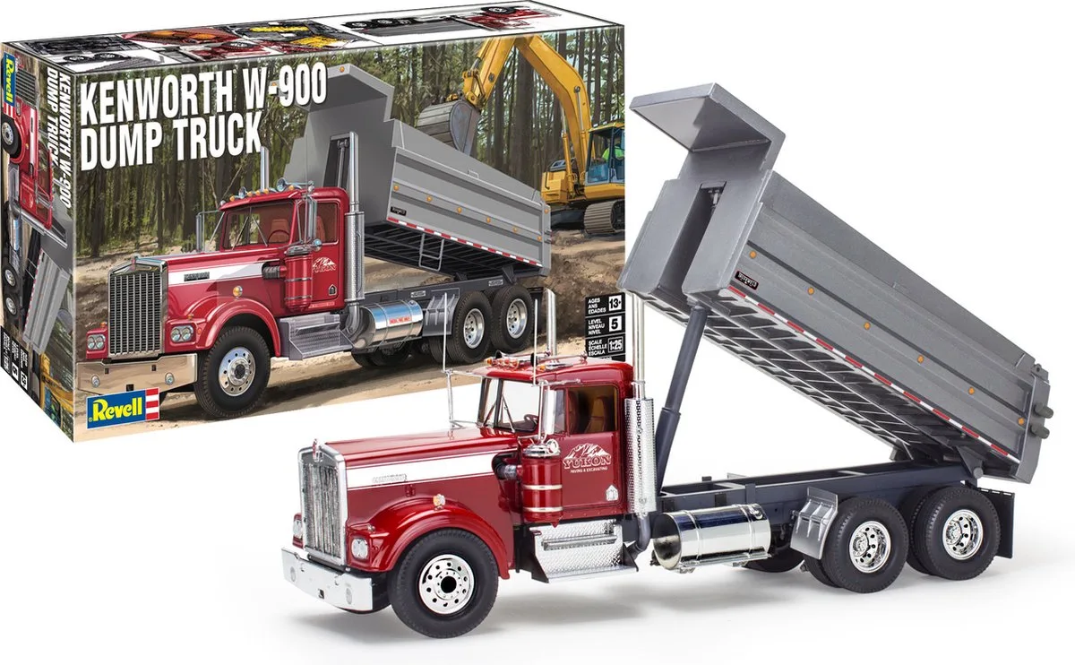 Modelbouwpakket Militaire voertuigen - 12628 Kenworth W-900 Dump Truck Plastic - 1:25 - Modelbouw van Revell in Meerkleurig – productfoto