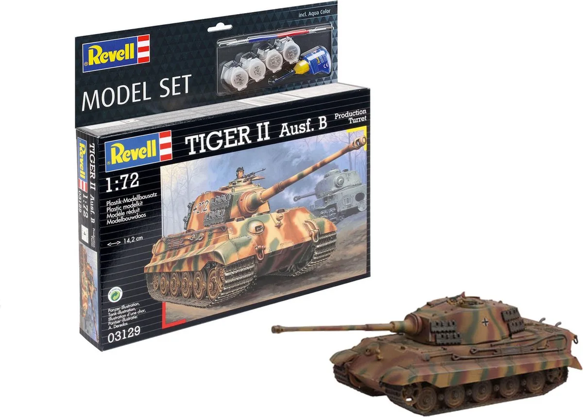Modelbouwpakket Militaire voertuigen - 63129 Tiger II Ausf. B - Model Set Plastic - 1:72 - Modelbouw van Revell in Meerkleurig – productfoto