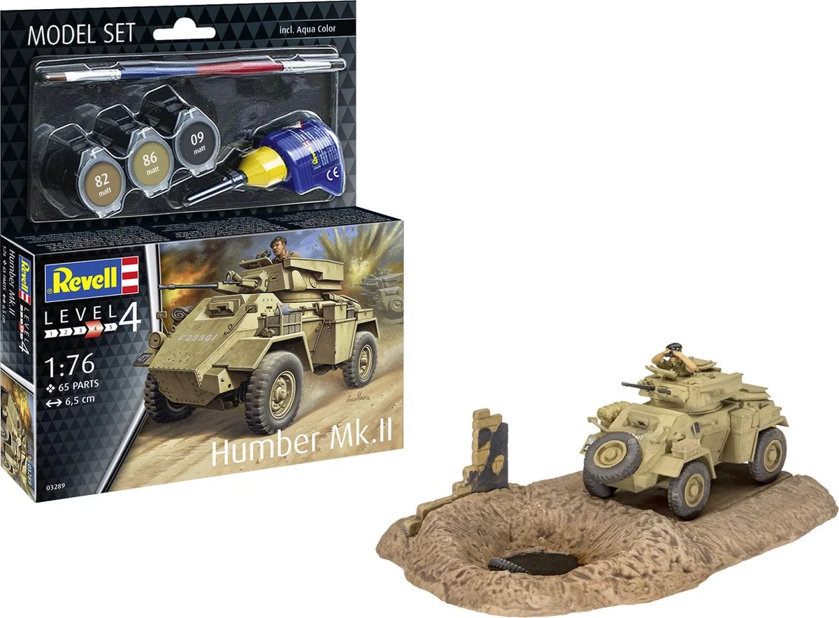 Modelbouwpakket Militaire voertuigen - 63289 Humber Mk.II - Panzerwagen - Model Set Plastic - 1:76 - Modelbouw van Revell in Meerkleurig – productfoto