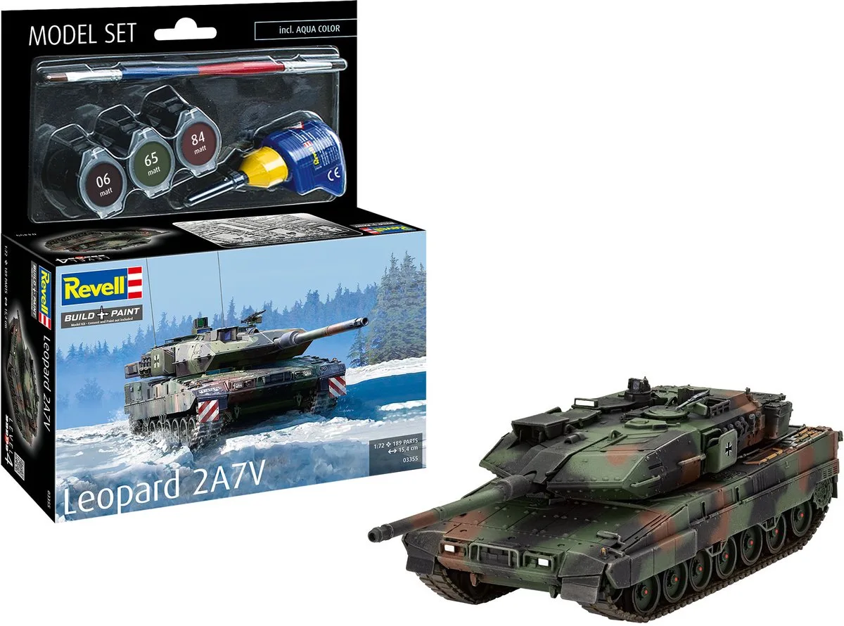 Modelbouwpakket Militaire voertuigen - 63355 Leopard 2A7V - Tank - Model Set Plastic - 1:72 - Modelbouw van Revell in Meerkleurig – productfoto