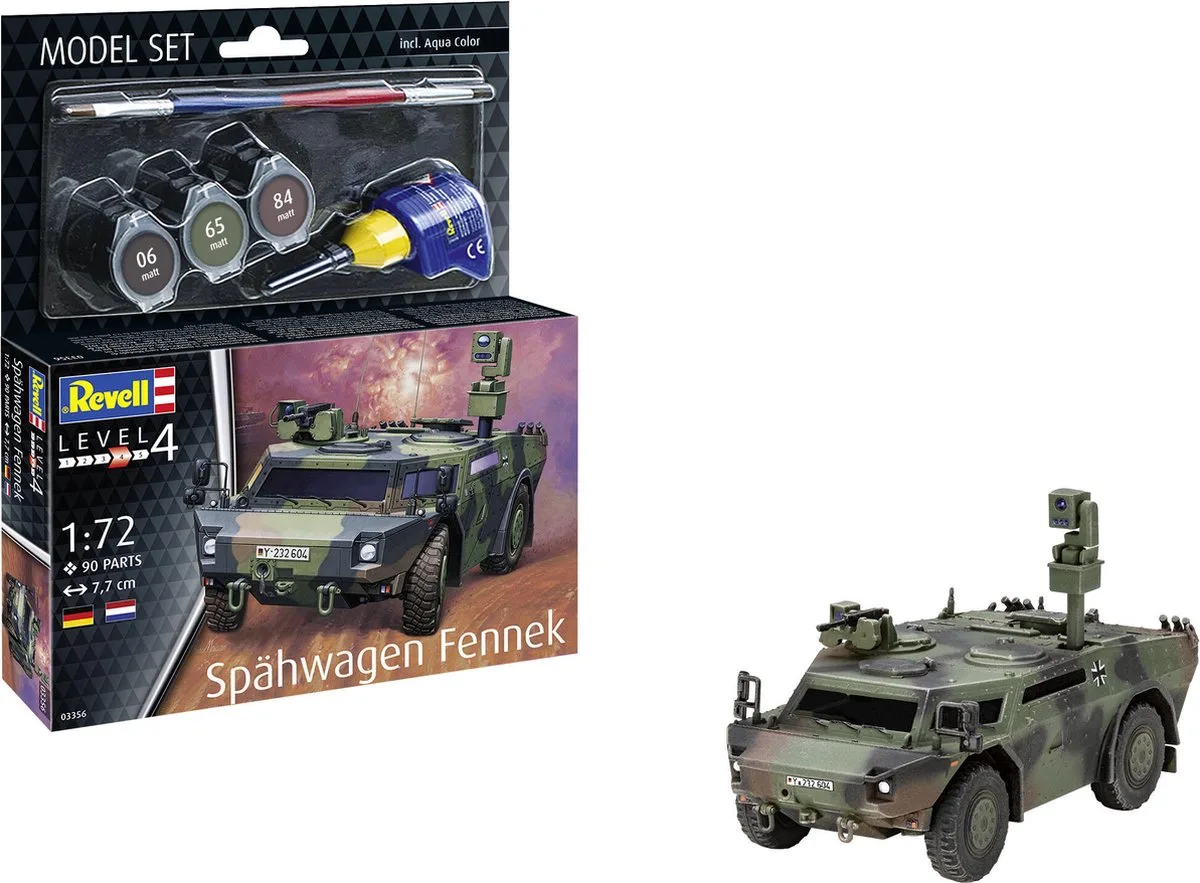 Modelbouwpakket Militaire voertuigen - 63356 Spähwagen Fennek - Model Set Plastic - 1:72 - Modelbouw de Revell en Multicolore – photo produit