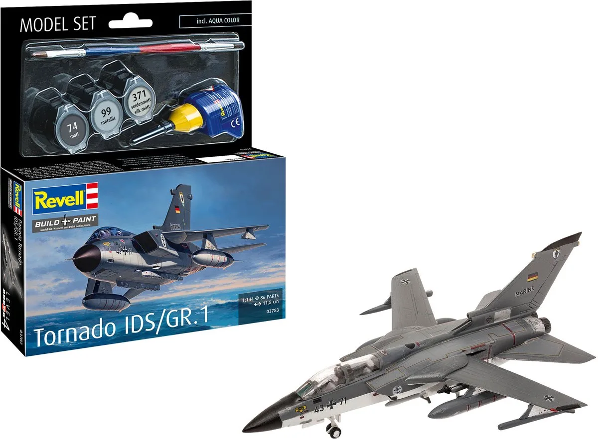 Modelbouwpakket Militaire voertuigen - 63783 Panavia Tornado IDS/GR.1 - Straaljager - Model Set Plastic - 1:144 - Modelbouw van Revell in Meerkleurig – productfoto