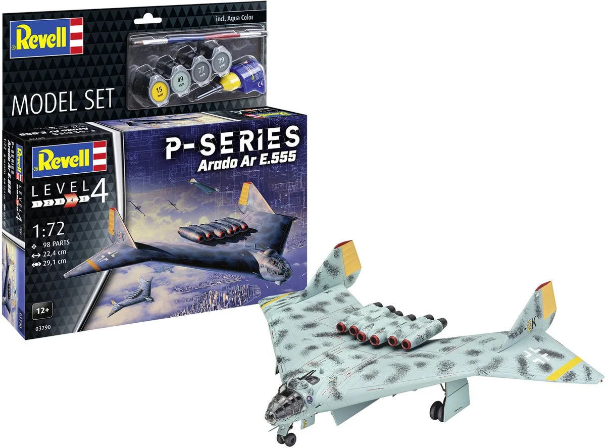 Modelbouwpakket Militaire voertuigen - 63790 Arado AR 555 P-Series Jet - Model Set Plastic - 1:72 - Modelbouw de Revell en Multicolore – photo produit