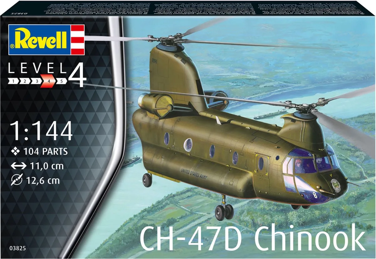 Modelbouwpakket Militaire voertuigen - 63825 CH-47D Chinook - Model Set Plastic - 1:144 - Modelbouw de Revell en Multicolore – photo produit