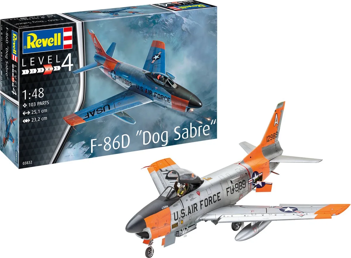 Modelbouwpakket Militaire voertuigen - 63832 F-86D Dog Sabre - Model Set Plastic - 1:48 - Modelbouw de Revell en Multicolore – photo produit
