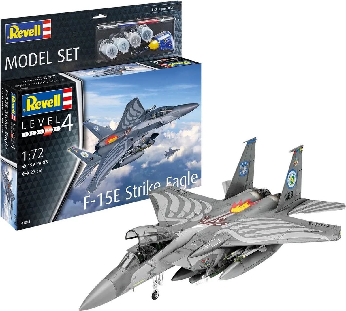 Modelbouwpakket Militaire voertuigen - 63841 F-15E Strike Eagle Jetfighter Plane - Model Set Plastic - 1:72 - Modelbouw van Revell in Meerkleurig – productfoto