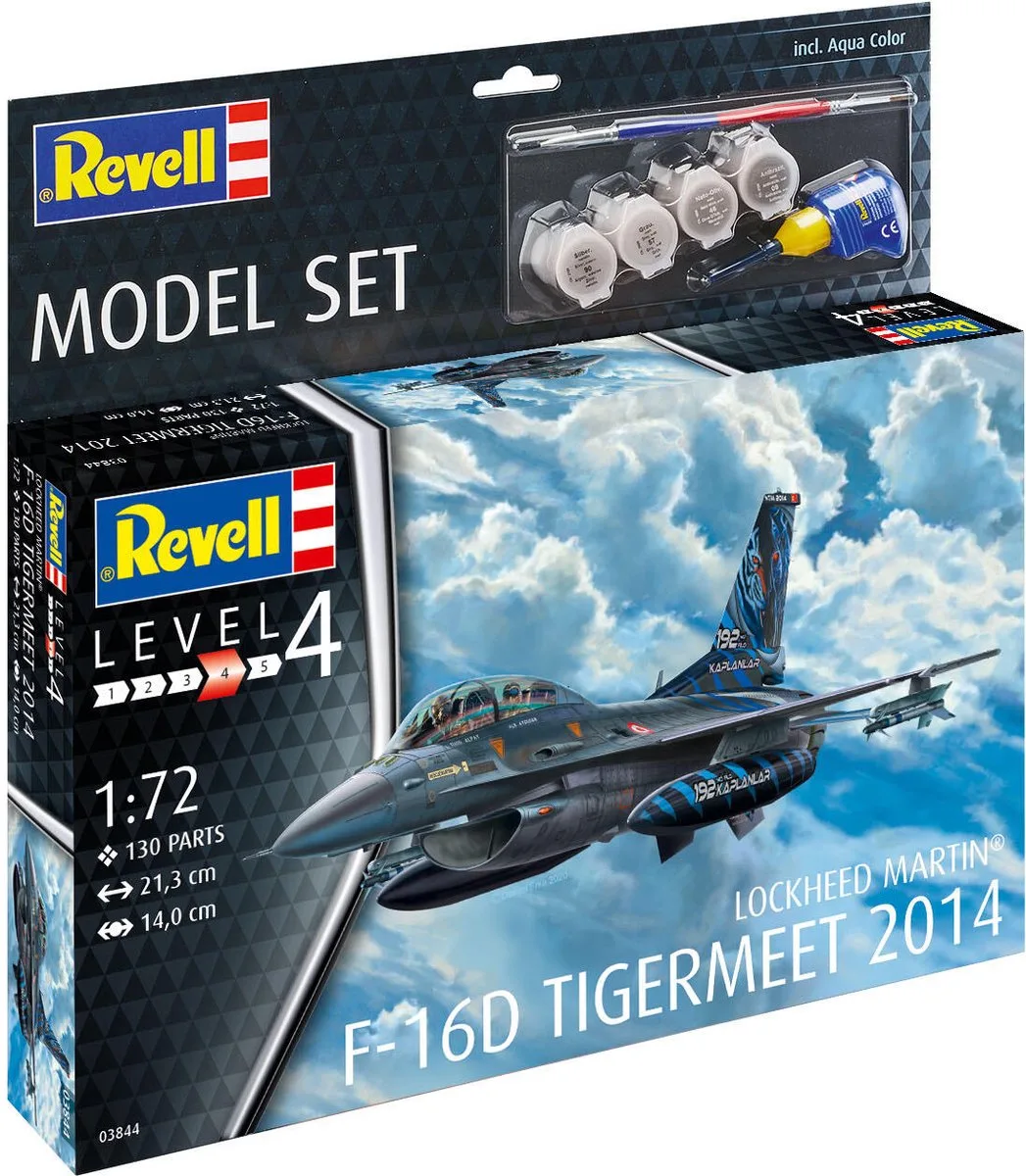 Modelbouwpakket Militaire voertuigen - 63844 Lockheed Martin F-16D Tigermeet 2014 - Model Set Plastic - 1:72 - Modelbouw van Revell in Meerkleurig – productfoto