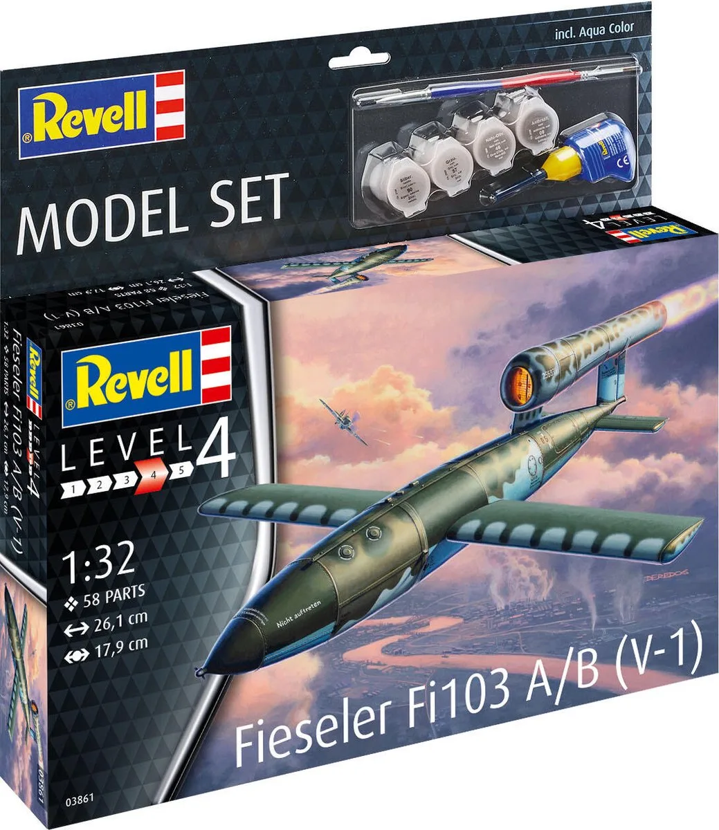 Modelbouwpakket Militaire voertuigen - 63861 Fieseler Fi103 V-1 - Model Set Plastic - 1:32 - Modelbouw van Revell in Meerkleurig – productfoto