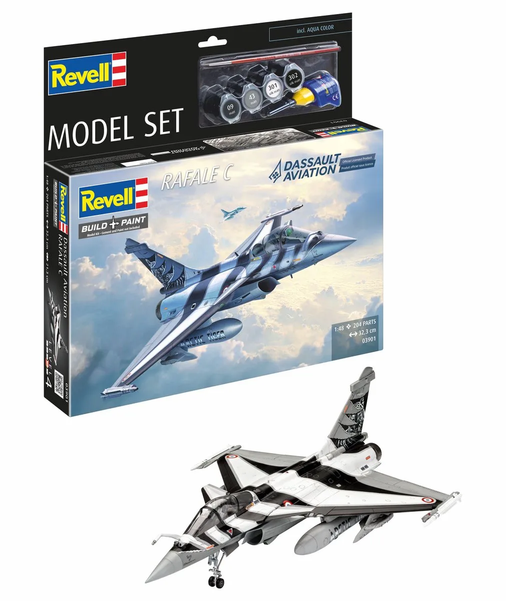 Modelbouwpakket Militaire voertuigen - 63901 Dassault Aviation Rafale C - Model Set Plastic - 1:48 - Modelbouw van Revell in Meerkleurig – productfoto