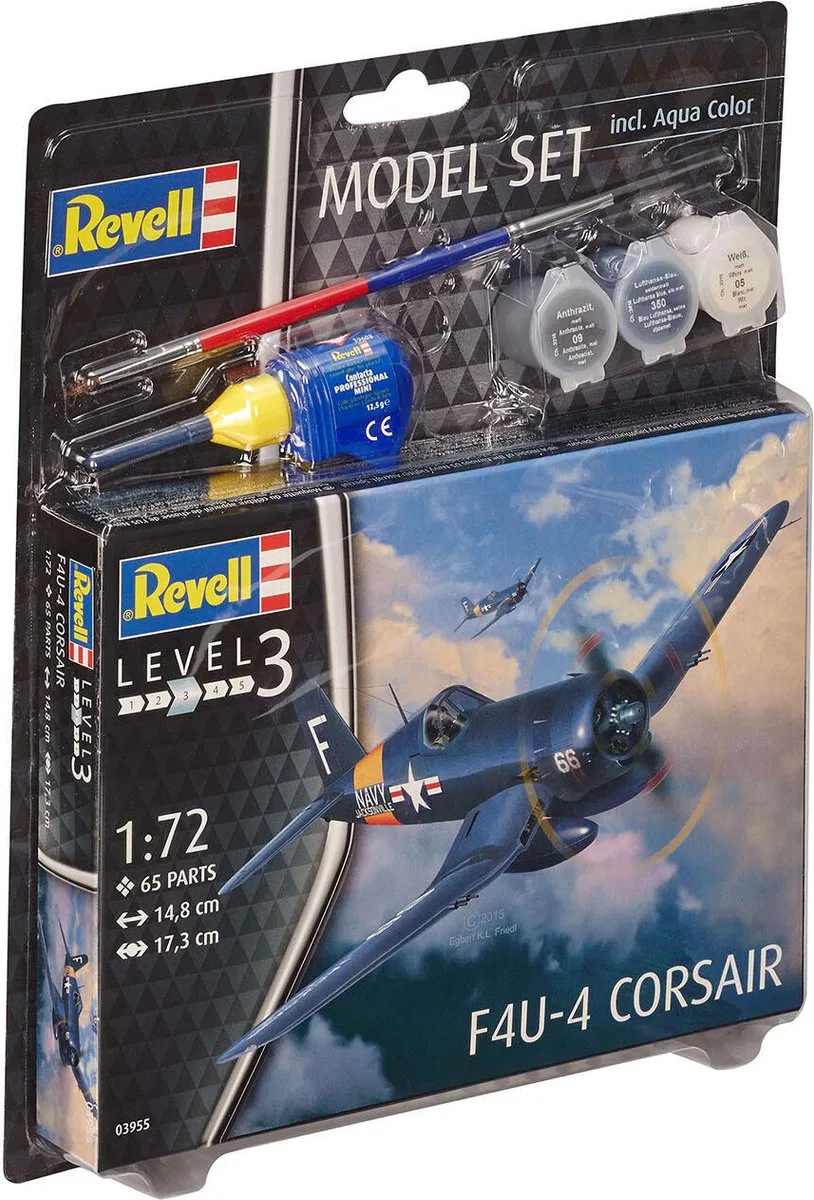 Modelbouwpakket Militaire voertuigen - 63955 F4U-4 Corsair - Model Set Plastic - 1:72 - Modelbouw van Revell in Meerkleurig – productfoto