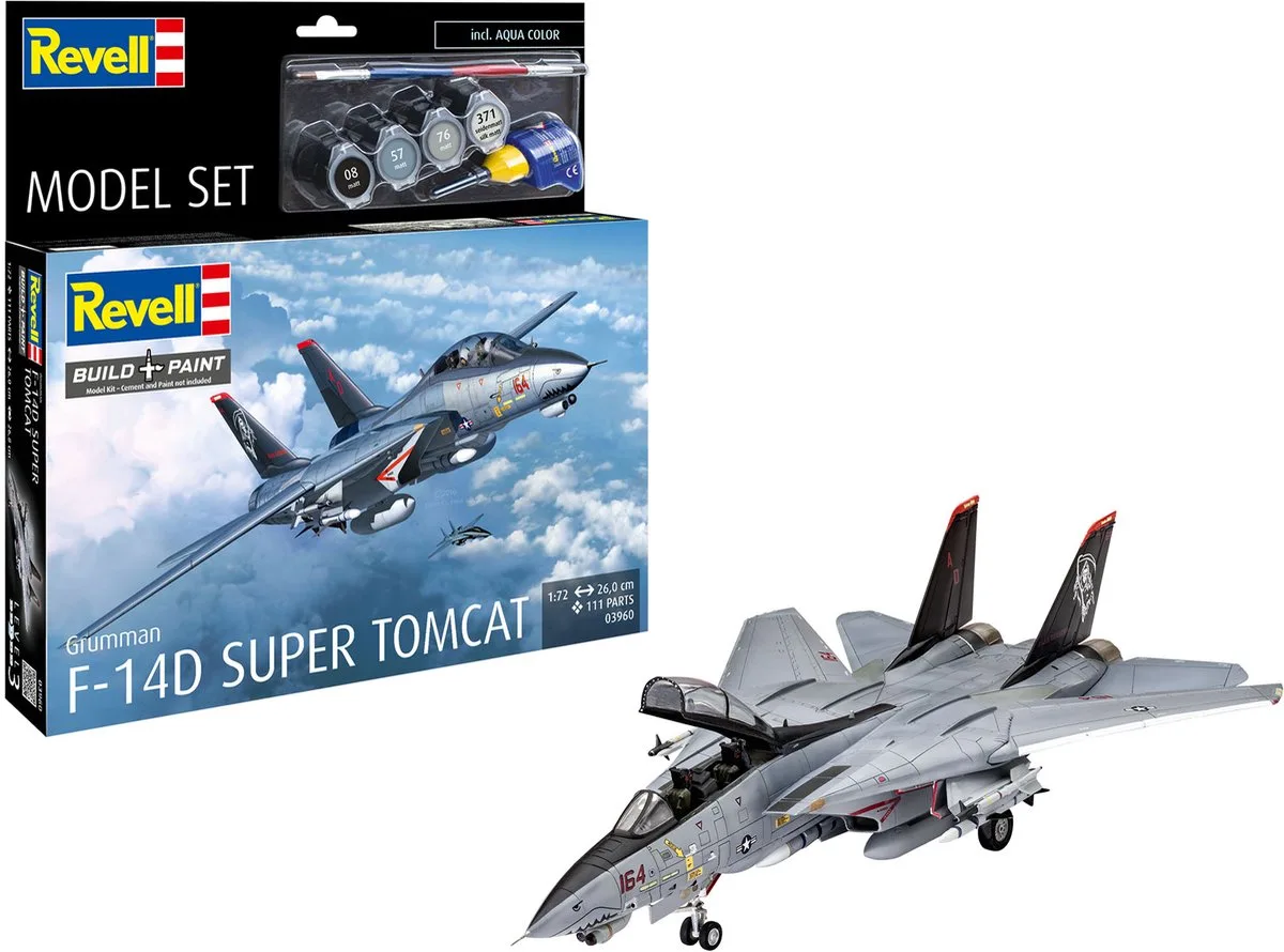Modelbouwpakket Militaire voertuigen - 63960 F-14D Super Tomcat - Model Set Plastic - 1:72 - Modelbouw van Revell in Meerkleurig – productfoto