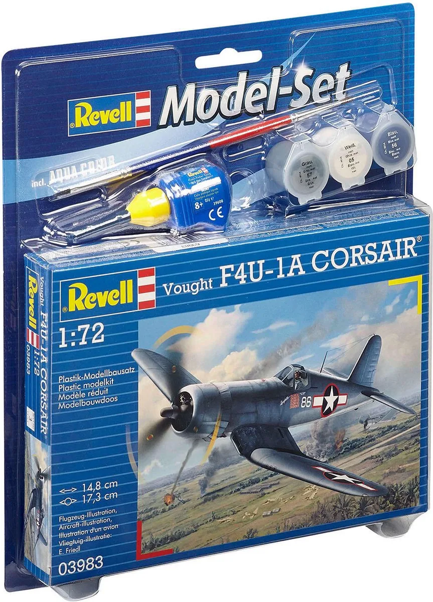 Modelbouwpakket Militaire voertuigen - 63983 Vought F4U-1D Corsair - Model Set Plastic - 1:72 - Modelbouw de Revell en Multicolore – photo produit