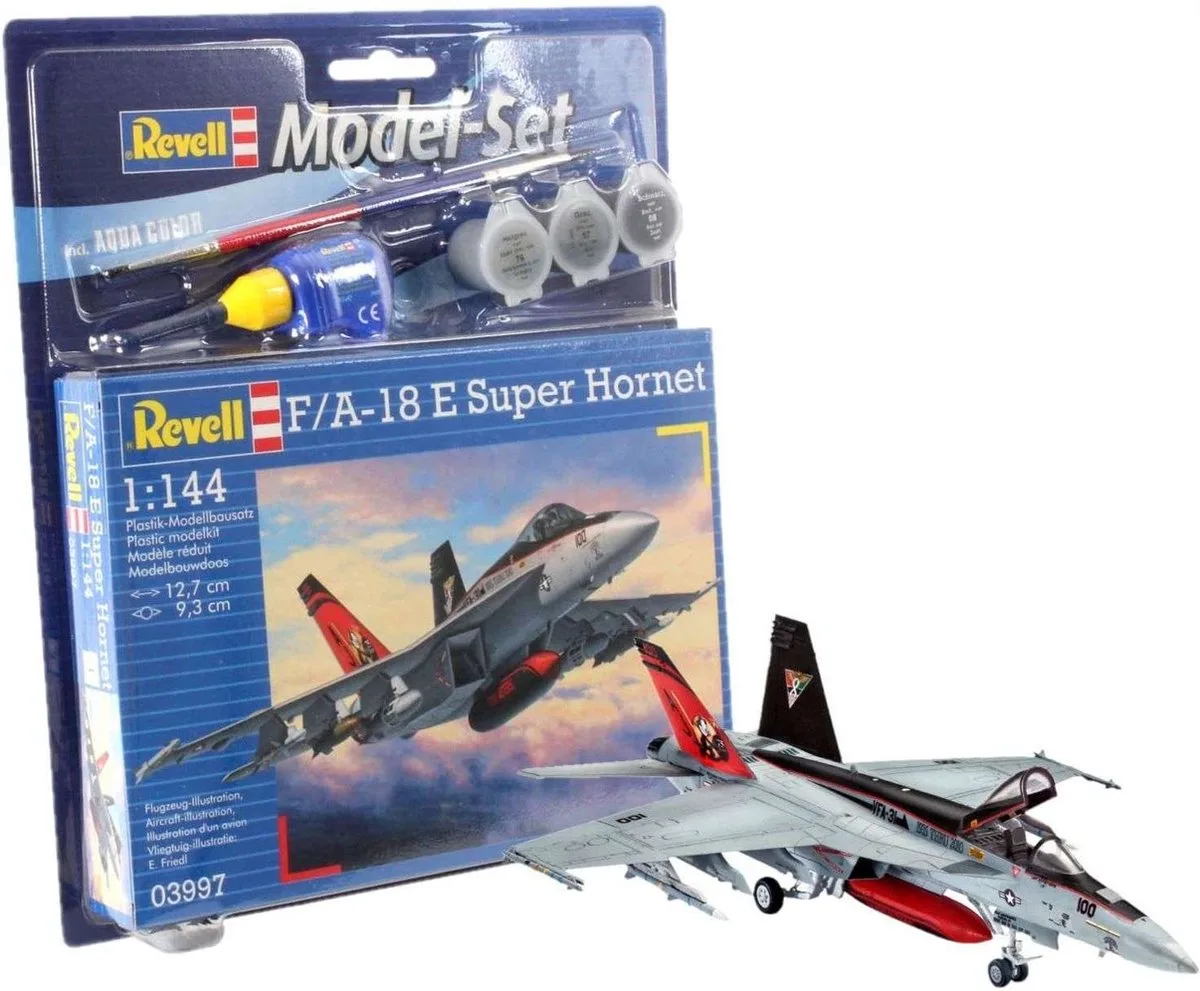 Modelbouwpakket Militaire voertuigen - 63997 F/A-18E Super Hornet - Model Set Plastic - 1:144 - Modelbouw van Revell in Meerkleurig – productfoto