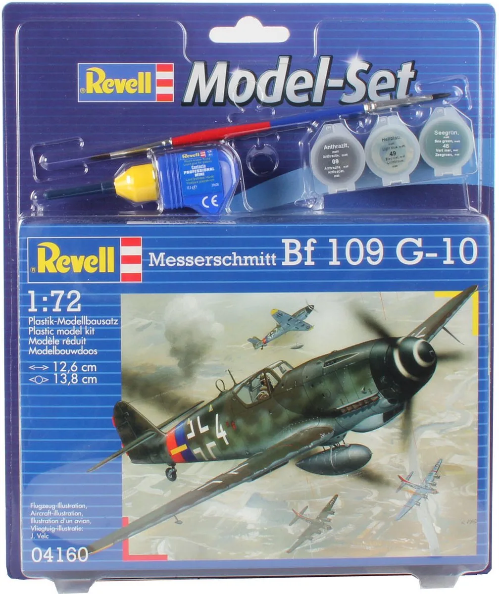 Modelbouwpakket Militaire voertuigen - 64160 Messerschmitt Bf-109 - Model Set Plastic - 1:72 - Modelbouw de Revell en Multicolore – photo produit