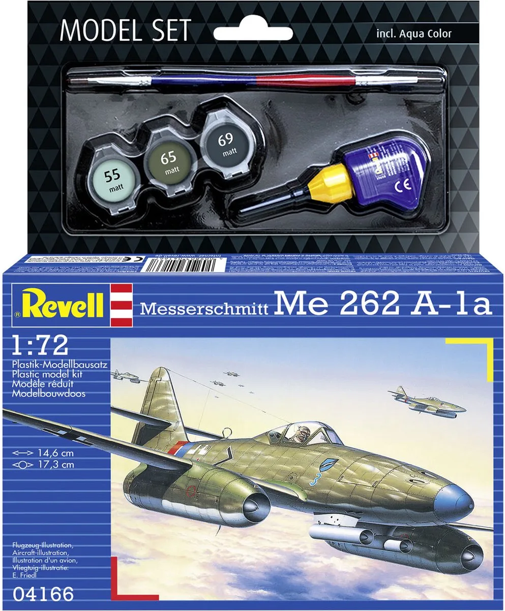 Modelbouwpakket Militaire voertuigen - 64166 Messerschmitt Me 262 A1a - Model Set Plastic - 1:72 - Modelbouw van Revell in Meerkleurig – productfoto