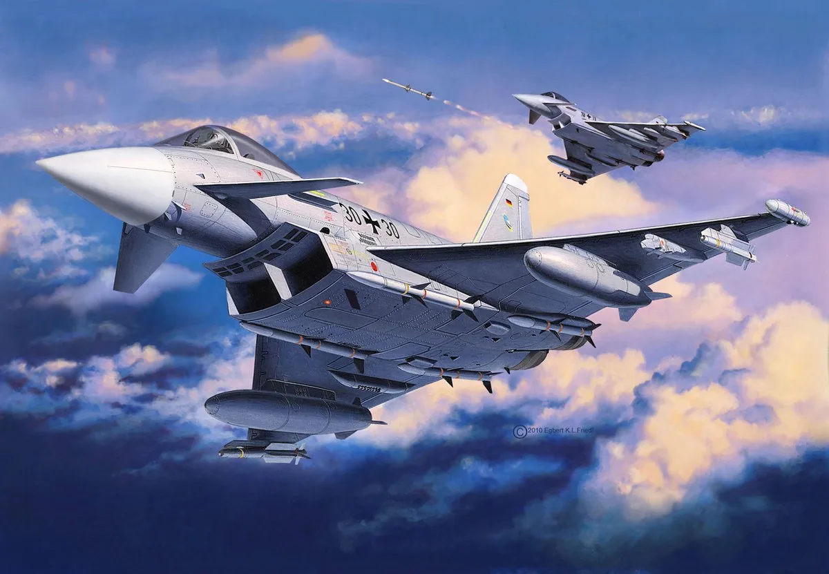 Modelbouwpakket Militaire voertuigen - 64282 Eurofighter Typhoon - Model Set Plastic - 1:144 - Modelbouw van Revell in Meerkleurig – productfoto