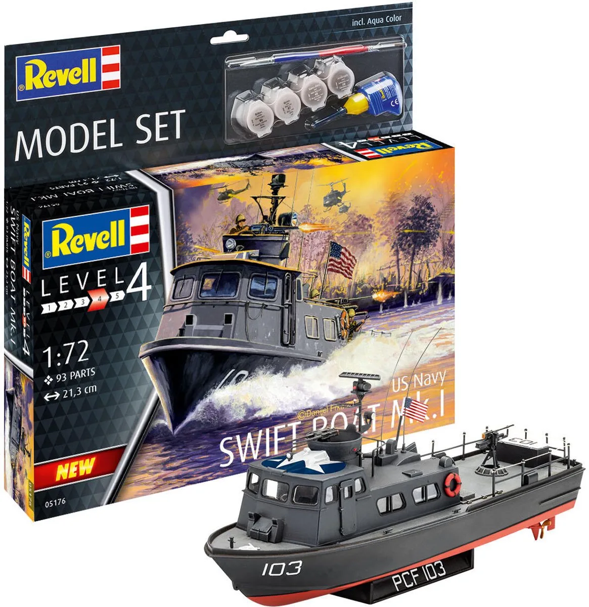 Modelbouwpakket Militaire voertuigen - 65176 US Navy SWIFT BOAT Mk.I - Model Set Plastic - 1:72 - Modelbouw van Revell in Meerkleurig – productfoto