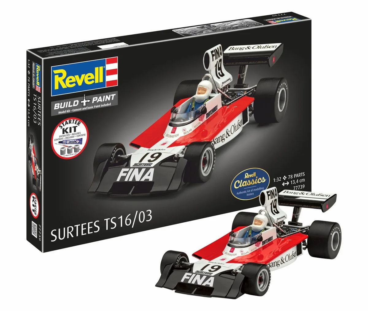 Modelbouwpakket Militaire voertuigen - 77739 Surtees TS16/03 - Formule 1 Auto - Starter Kit Plastic - 1:32 - Modelbouw van Revell in Meerkleurig – productfoto