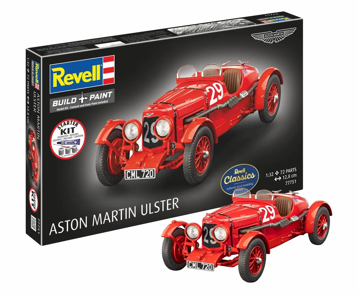 Modelbouwpakket Militaire voertuigen - 77751 Aston Martin Ulster - Britse Klassieke Rauto - Starter Kit Plastic - 1:32 - Modelbouw van Revell in Meerkleurig – productfoto