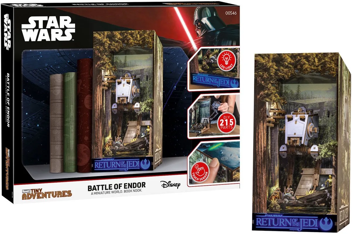 Modelbouwpakket Ruimtevaart - 00546 Tiny Adventures - Star Wars - Battle of Endor - Boekhoekje met LED Verlichting - 18x11x23 cm Karton de Revell en Multicolore – photo produit