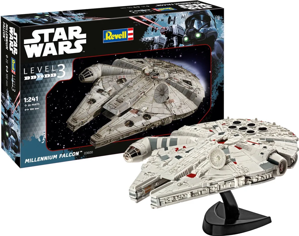 Modelbouwpakket Ruimtevaart - 03600 Star Wars Millennium Falcon Plastic - 1:241 - Modelbouw van Revell in Meerkleurig – productfoto