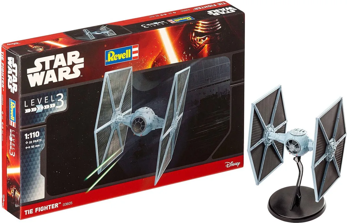 Modelbouwpakket Ruimtevaart - 03605 Star Wars TIE Fighter Plastic - 1:110 - Modelbouw van Revell in Meerkleurig – productfoto