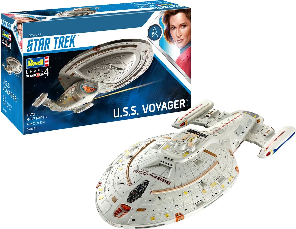 Modelbouwpakket Ruimtevaart - 04992 U.S.S. Voyager - Star Trek Plastic - 1:670 - Modelbouw van Revell in Meerkleurig – productfoto