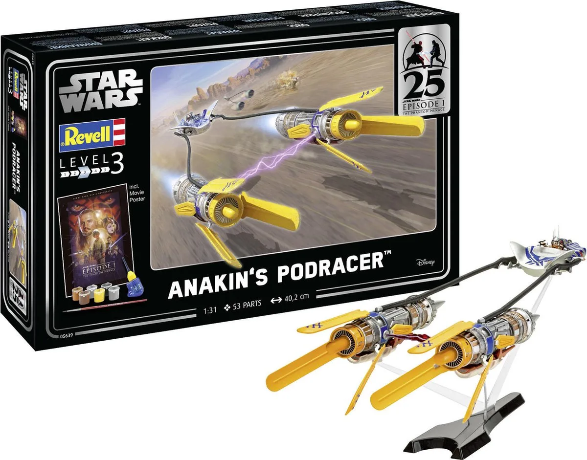 Modelbouwpakket Ruimtevaart - 05639 -EP1- Anakin#039 Podr - Star Wars - Geschenkset Plastic - 1:31 - Modelbouw van Revell in Meerkleurig – productfoto