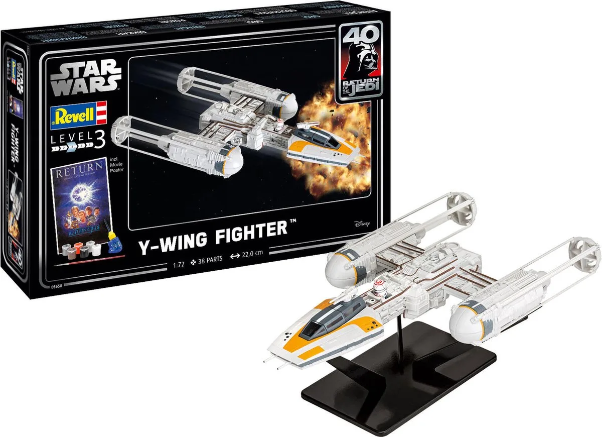 Modelbouwpakket Ruimtevaart - 05658 Y-wing Fighter - Star Wars - Geschenkset Plastic - 1:72 - Modelbouw van Revell in Meerkleurig – productfoto