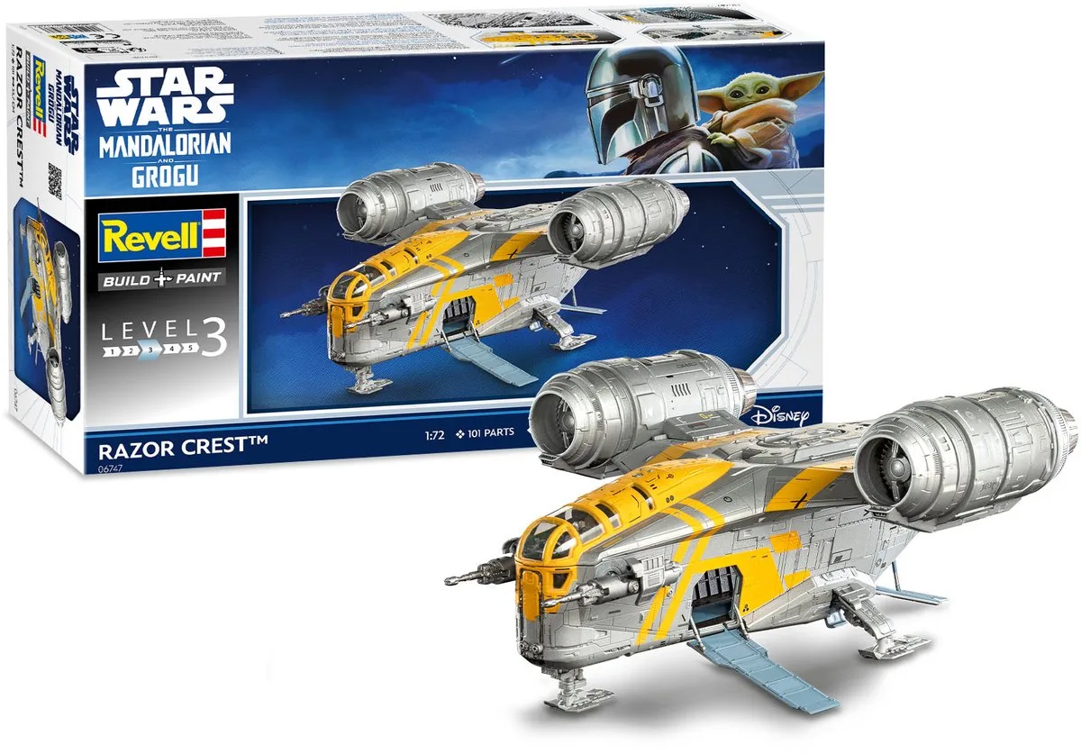 Modelbouwpakket Ruimtevaart - 06747 Star Wars - The Mandalorian and Grogu - Razor Crest Plastic - 1:72 - Modelbouw van Revell in Meerkleurig – productfoto
