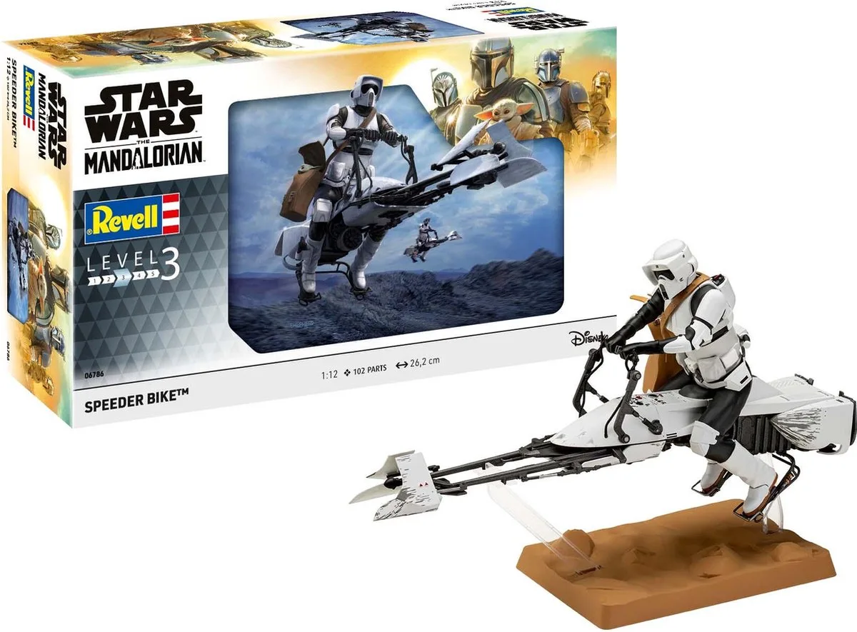 Modelbouwpakket Ruimtevaart - 06786 Star Wars - The Mandalorian: Speeder Bike Plastic - 1:12 - Modelbouw van Revell in Meerkleurig – productfoto