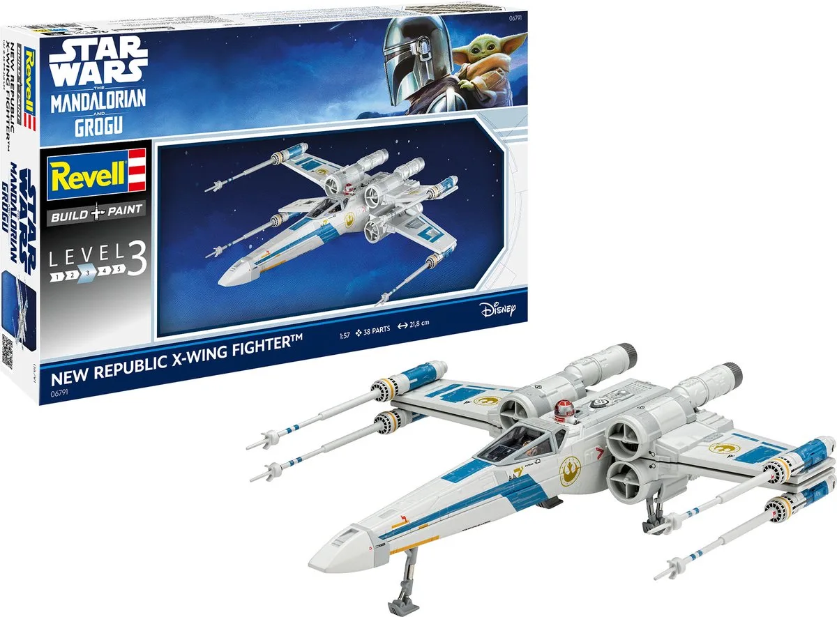 Modelbouwpakket Ruimtevaart - 06791 The Mandalorian - New Republic X-Wing Fighter - Star Wars Plastic - 1:57 - Modelbouw van Revell in Meerkleurig – productfoto