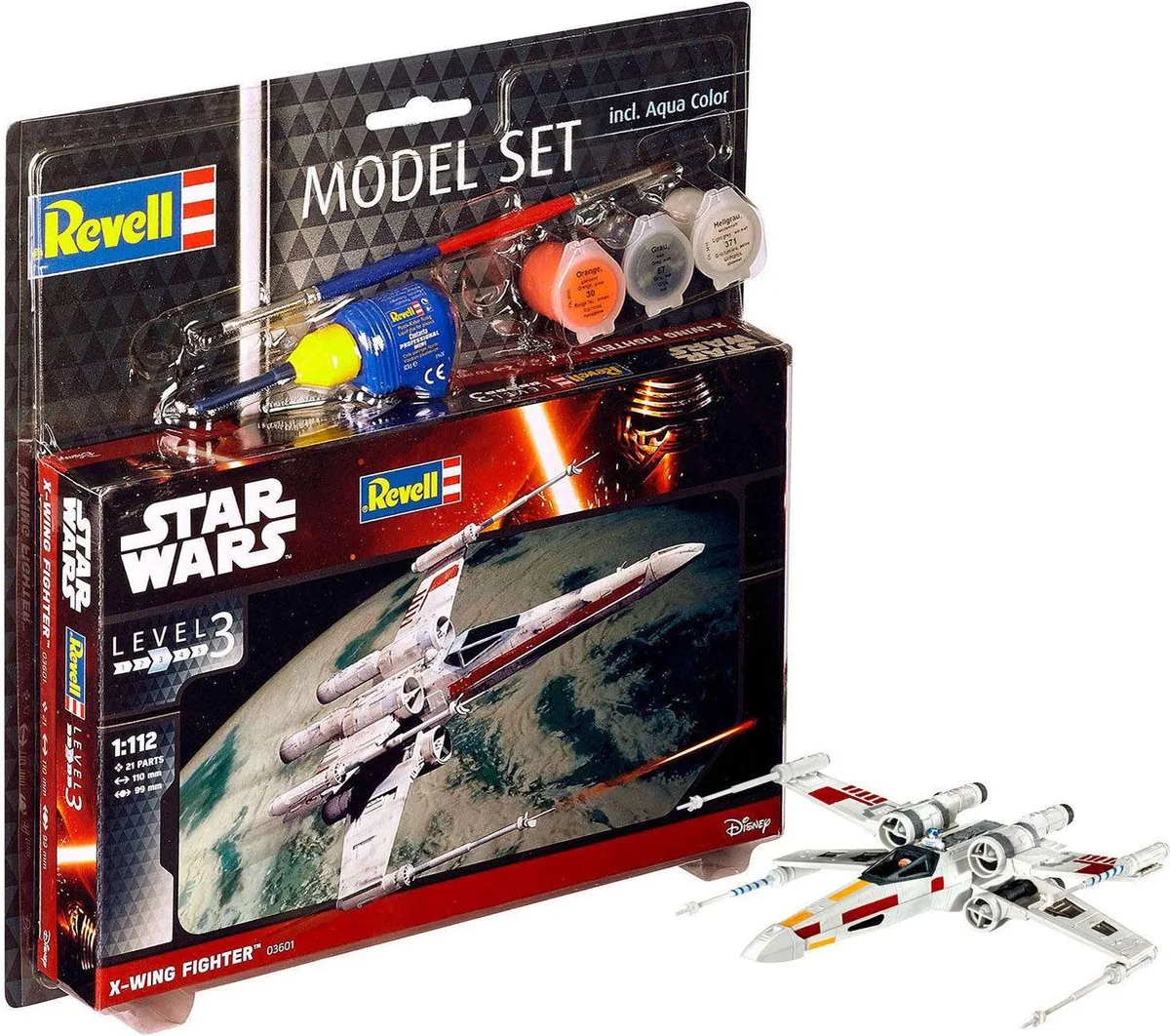 Modelbouwpakket Ruimtevaart - 63601 X-Wing Fighter - STAR WARS - Model Set Plastic - 1:112 - Modelbouw van Revell in Meerkleurig – productfoto