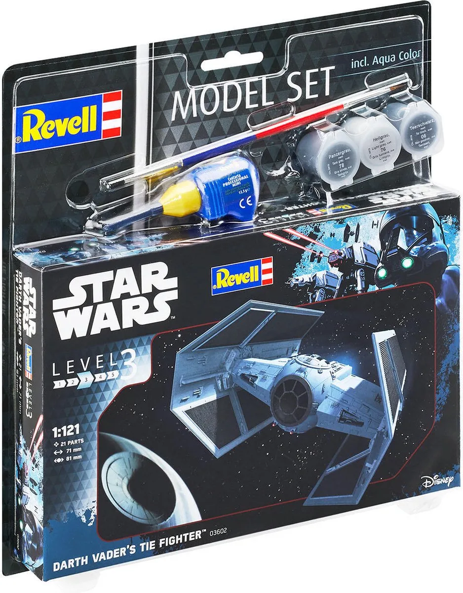 Modelbouwpakket Ruimtevaart - 63602 Star Wars Darth Vaders TIE Fighter - Model Set Plastic - 1:121 - Modelbouw van Revell in Meerkleurig – productfoto