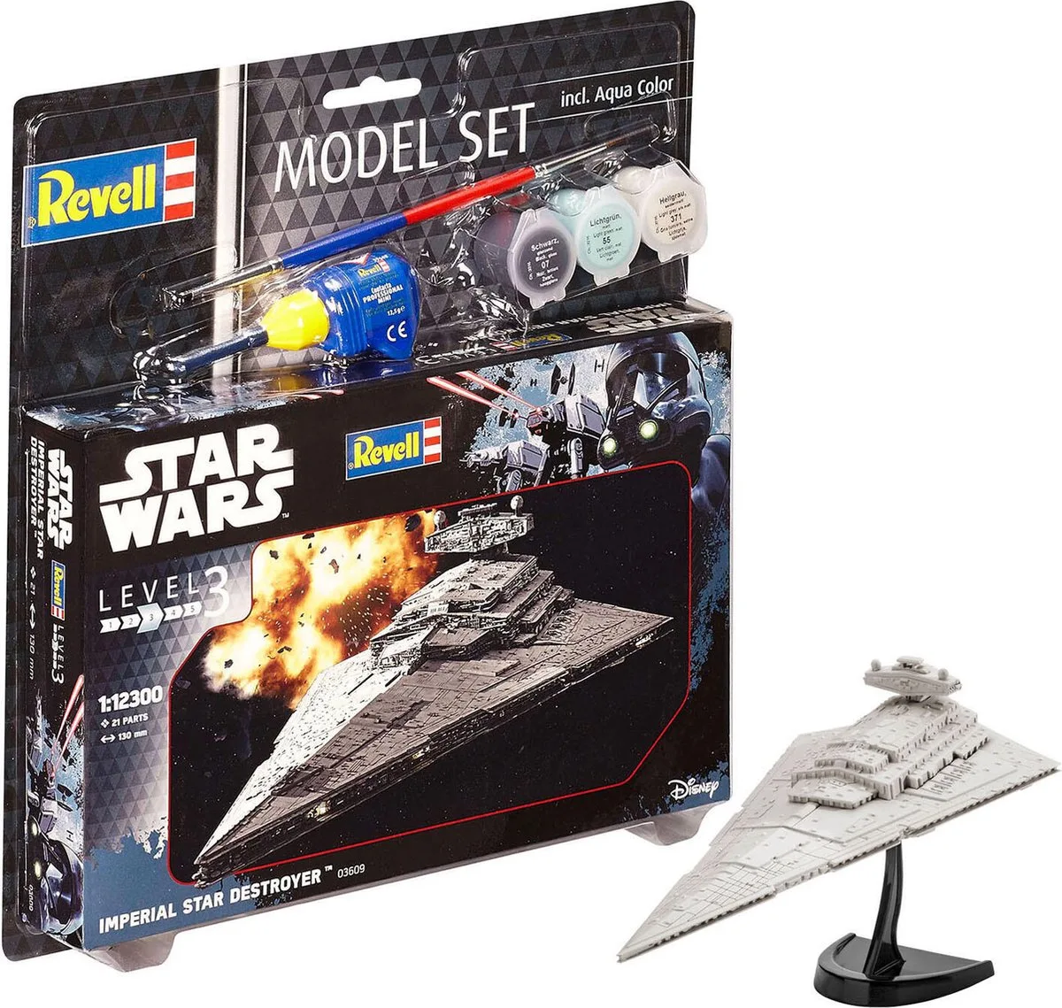 Modelbouwpakket Ruimtevaart - 63609 Star Wars Imperial Star Destroyer - Model Set Plastic - 1:12300 - Modelbouw de Revell en Multicolore – photo produit