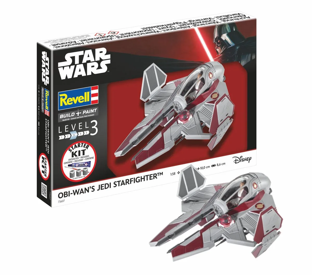 Modelbouwpakket Ruimtevaart - 73607 Obi-Wan#039 Starfighter - Star Wars - Starter Kit Plastic - 1:58 - Modelbouw van Revell in Meerkleurig – productfoto