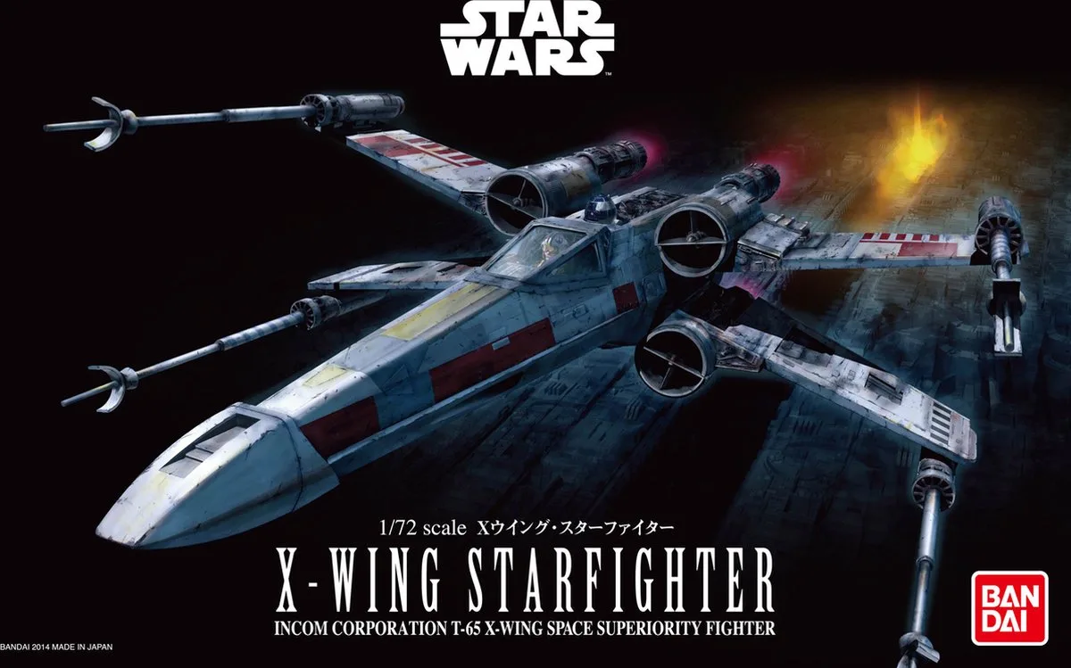 Modelbouwpakket Ruimtevaart - Bandai 01200 Star Wars X-Wing Starfighter Plastic - 1:72 - Modelbouw van Revell in Meerkleurig – productfoto