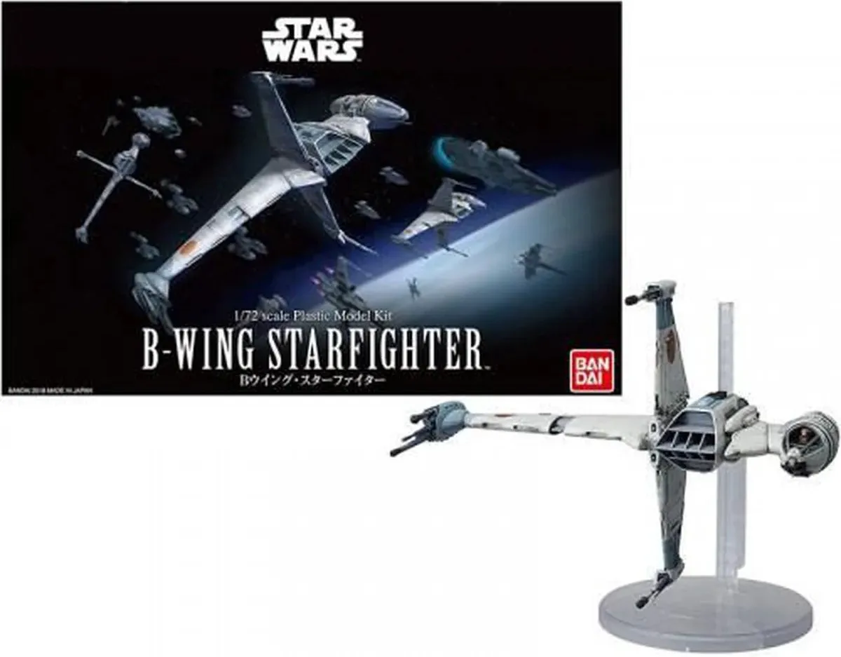 Modelbouwpakket Ruimtevaart - Bandai 01208 Star Wars B-wing Starfighter Plastic - 1:72 - Modelbouw van Revell in Meerkleurig – productfoto