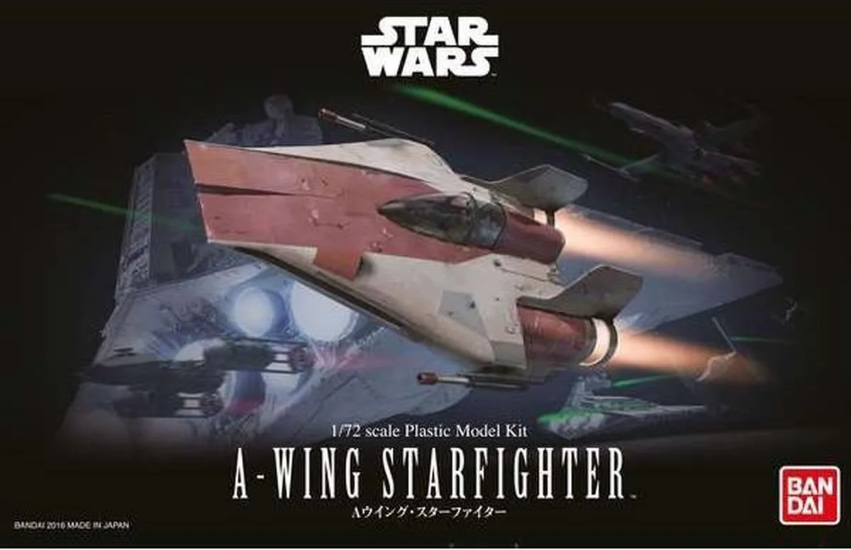 Modelbouwpakket Ruimtevaart - Bandai 01210 Star Wars A-wing Starfighter Plastic - 1:72 - Modelbouw de Revell en Multicolore – photo produit