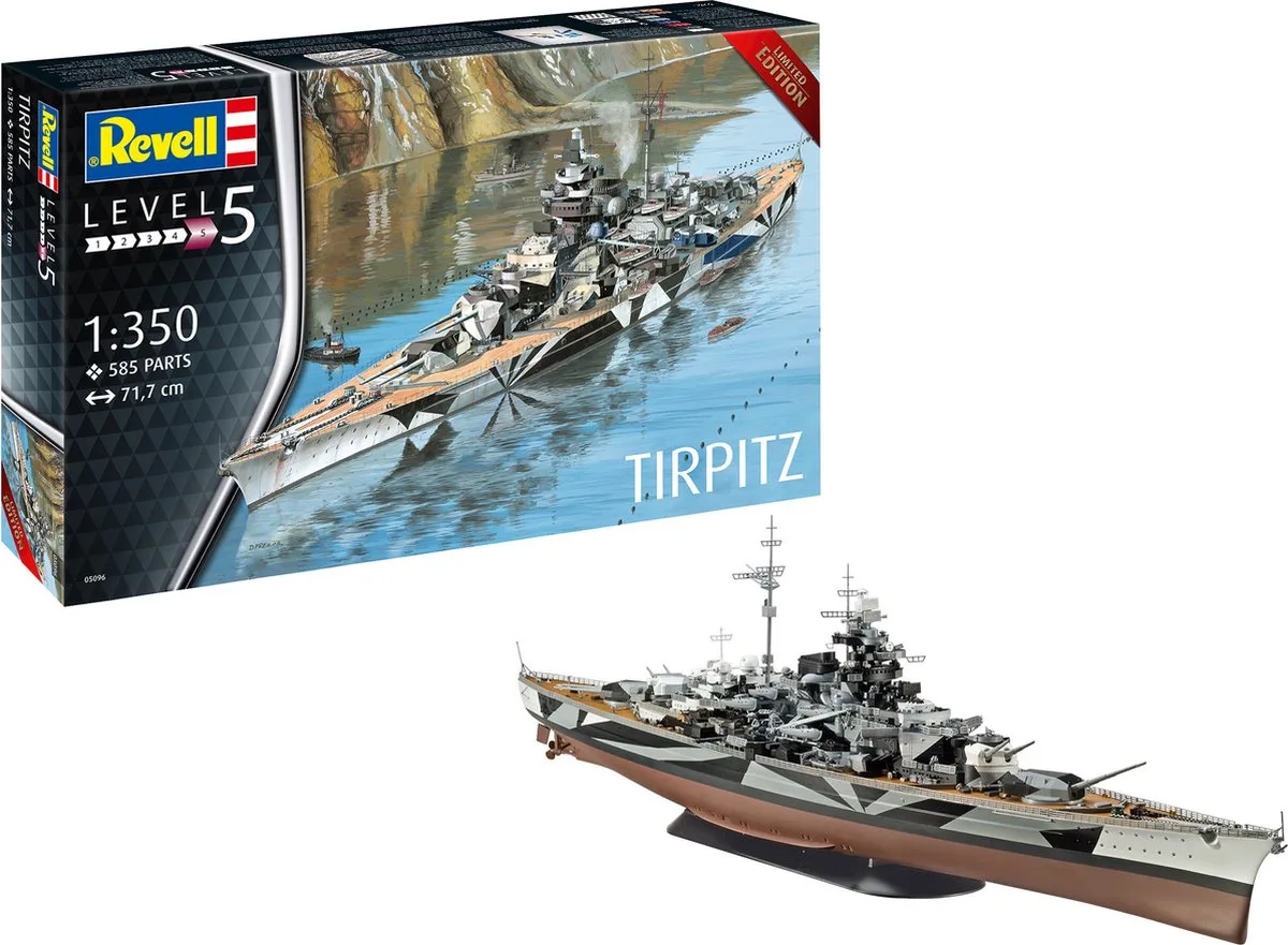Modelbouwpakket Schepen - 05096 Duits Slagschip Tirpitz - Limited Edition Plastic - 1:350 - Modelbouw von Revell in Mehrfarbig – Produktfoto