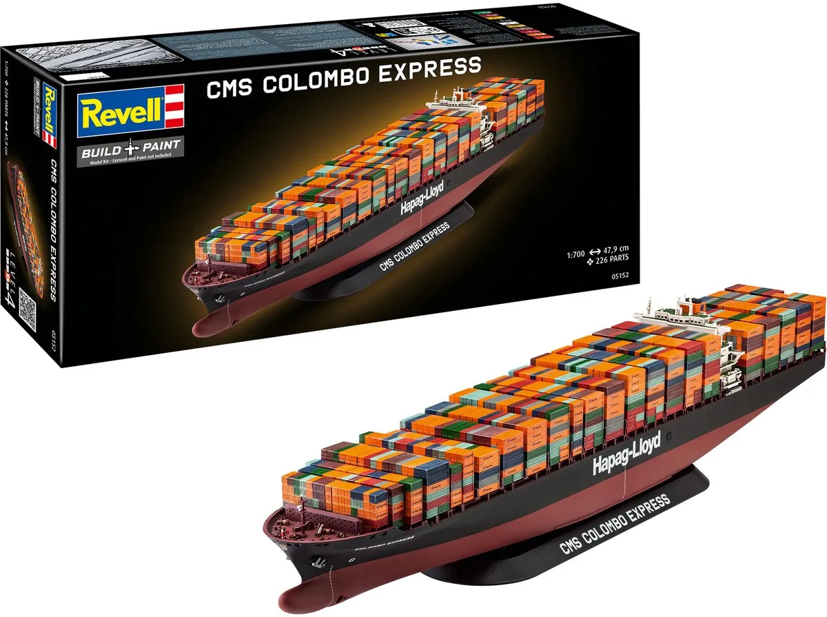 Modelbouwpakket Schepen - 05152 Container Ship COLOMBO EXPRESS Plastic - 1:700 - Modelbouw van Revell in Meerkleurig – productfoto