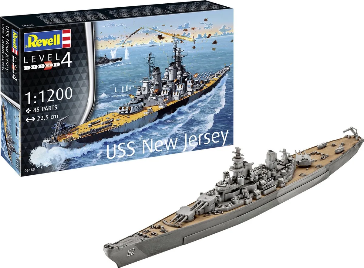 Modelbouwpakket Schepen - 05183 Battleship USS New Jersey Plastic - 1:1200 - Modelbouw van Revell in Meerkleurig – productfoto